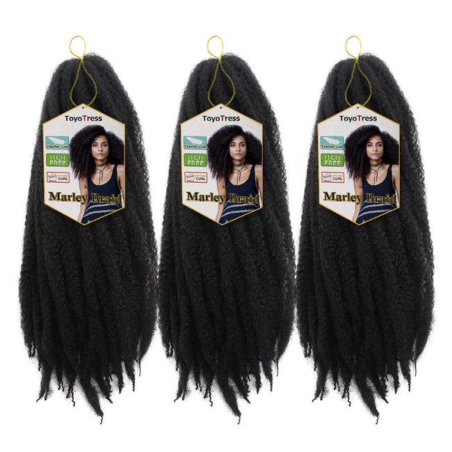 Ombre Marley Braids Synthetic Fiber Hair Extension Afro Curly Hair Crochet Braiding Hair Weave 18strands/pack Toyotress Hair