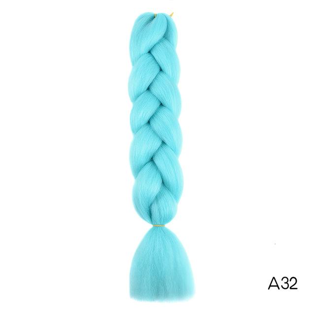 Hair Braid Synthetic Hair Extensions Jumbo False Braid Ombre Braiding Hair Pink Grey Blue Color