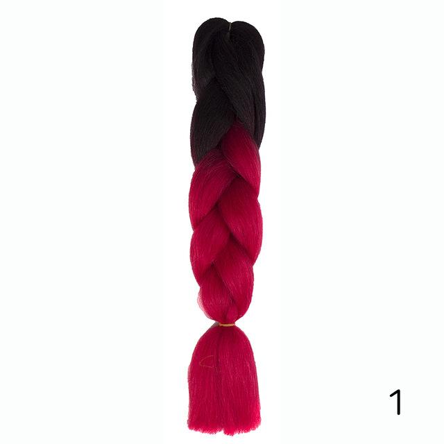 Hair Braid Synthetic Hair Extensions Jumbo False Braid Ombre Braiding Hair Pink Grey Blue Color