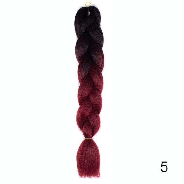 Hair Braid Synthetic Hair Extensions Jumbo False Braid Ombre Braiding Hair Pink Grey Blue Color
