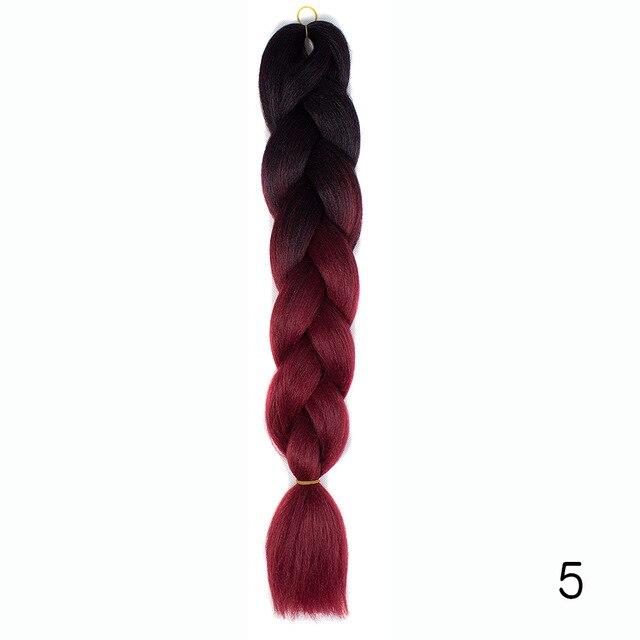 Hair Braid Synthetic Hair Extensions Jumbo False Braid Ombre Braiding Hair Pink Grey Blue Color