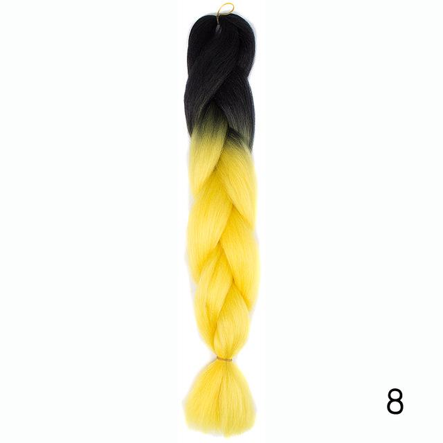 Hair Braid Synthetic Hair Extensions Jumbo False Braid Ombre Braiding Hair Pink Grey Blue Color