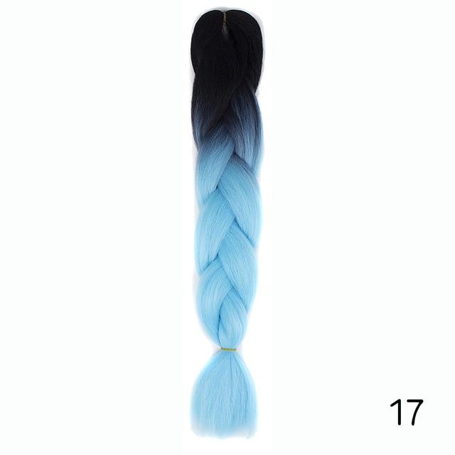Hair Braid Synthetic Hair Extensions Jumbo False Braid Ombre Braiding Hair Pink Grey Blue Color
