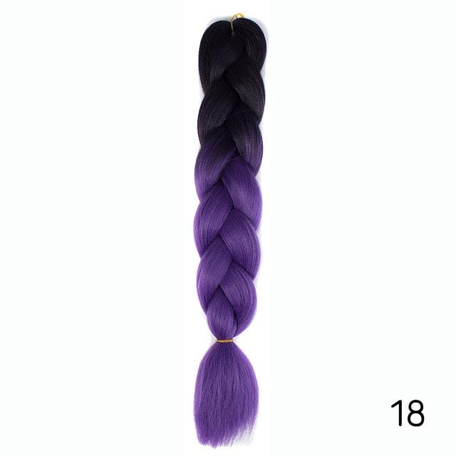 Hair Braid Synthetic Hair Extensions Jumbo False Braid Ombre Braiding Hair Pink Grey Blue Color