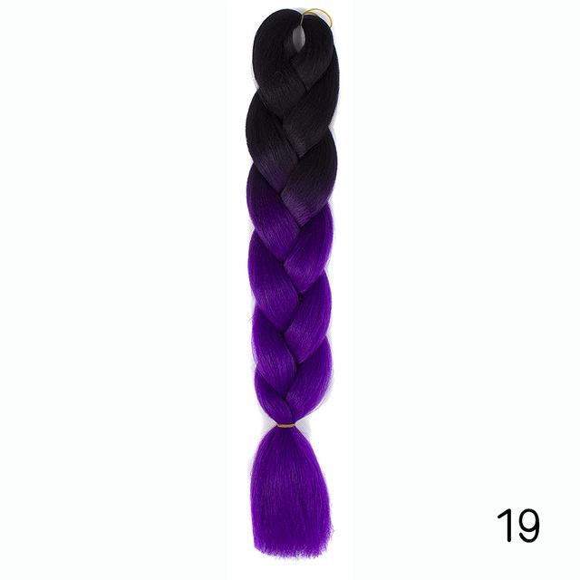 Hair Braid Synthetic Hair Extensions Jumbo False Braid Ombre Braiding Hair Pink Grey Blue Color