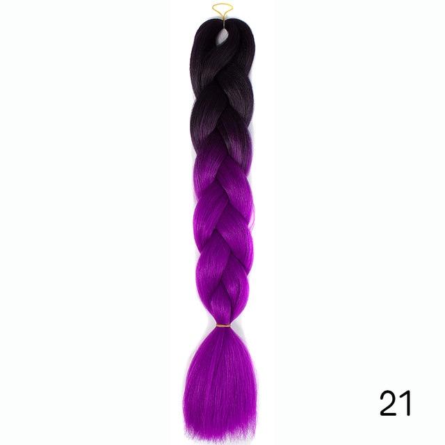 Hair Braid Synthetic Hair Extensions Jumbo False Braid Ombre Braiding Hair Pink Grey Blue Color