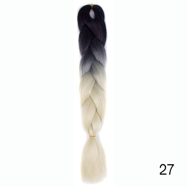Hair Braid Synthetic Hair Extensions Jumbo False Braid Ombre Braiding Hair Pink Grey Blue Color