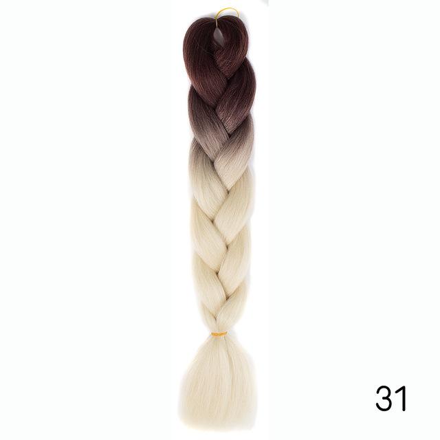 Hair Braid Synthetic Hair Extensions Jumbo False Braid Ombre Braiding Hair Pink Grey Blue Color