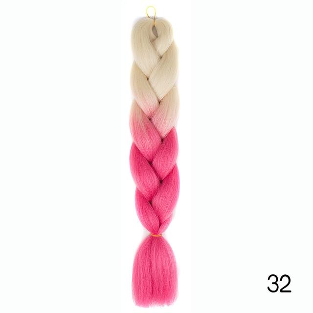 Hair Braid Synthetic Hair Extensions Jumbo False Braid Ombre Braiding Hair Pink Grey Blue Color