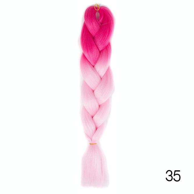 Hair Braid Synthetic Hair Extensions Jumbo False Braid Ombre Braiding Hair Pink Grey Blue Color
