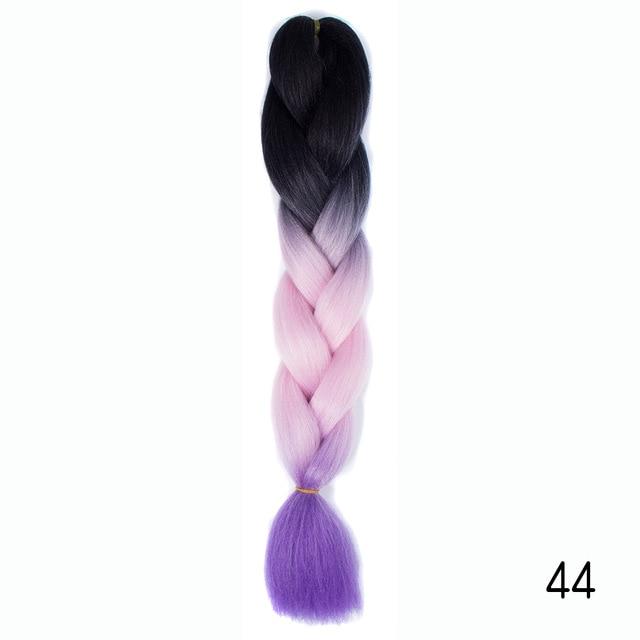 Hair Braid Synthetic Hair Extensions Jumbo False Braid Ombre Braiding Hair Pink Grey Blue Color