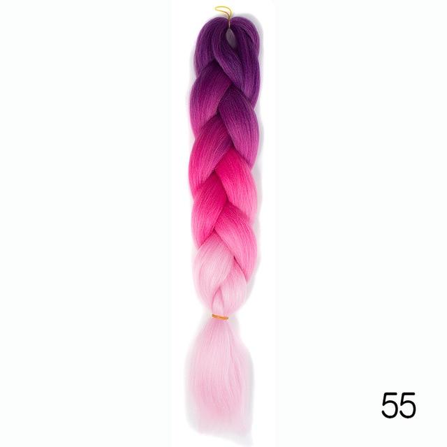 Hair Braid Synthetic Hair Extensions Jumbo False Braid Ombre Braiding Hair Pink Grey Blue Color