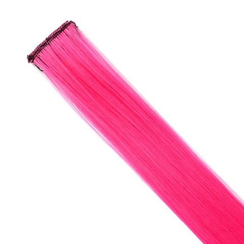 Sallyhair Clip Hair 20inch One Piece Hairpiece Color Synthetic Long Straight Hair Extensions Pink Yellow Blue Purple For Women