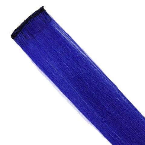 Sallyhair Clip Hair 20inch One Piece Hairpiece Color Synthetic Long Straight Hair Extensions Pink Yellow Blue Purple For Women