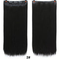 AOSI 60cm Long Straight Black Gray Blonde Women Ombre  High Tempreture Synthetic Hairpiece 5 Clip in Hair Extensions Hair Piece