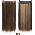 AOSI 60cm Long Straight Black Gray Blonde Women Ombre  High Tempreture Synthetic Hairpiece 5 Clip in Hair Extensions Hair Piece