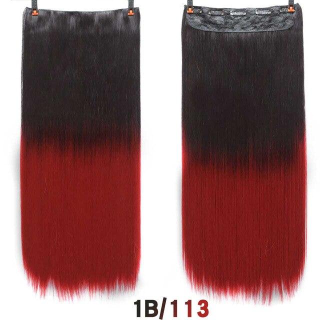 AOSI 60cm Long Straight Black Gray Blonde Women Ombre  High Tempreture Synthetic Hairpiece 5 Clip in Hair Extensions Hair Piece