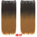 AOSI 60cm Long Straight Black Gray Blonde Women Ombre  High Tempreture Synthetic Hairpiece 5 Clip in Hair Extensions Hair Piece