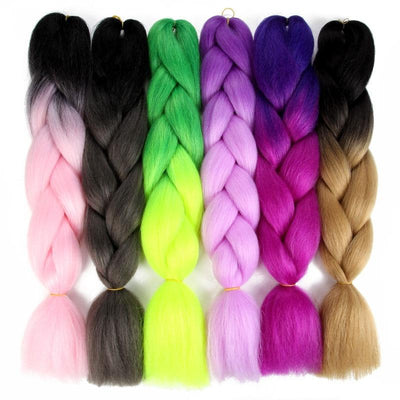 Sambraid 24 Inch Ombre Jumbo Braiding Hair For Jumbo Braids 100g/Pack False Hair Synthetic Crochet Braids Hair Extensions