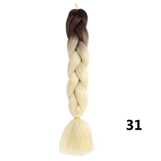 Sambraid 24 Inch Ombre Jumbo Braiding Hair For Jumbo Braids 100g/Pack False Hair Synthetic Crochet Braids Hair Extensions