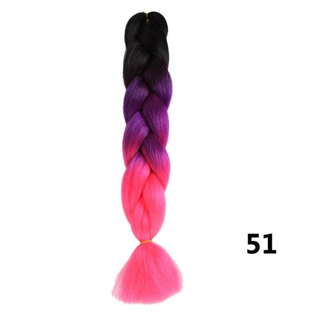 Sambraid 24 Inch Ombre Jumbo Braiding Hair For Jumbo Braids 100g/Pack False Hair Synthetic Crochet Braids Hair Extensions