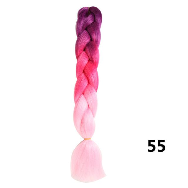 Sambraid 24 Inch Ombre Jumbo Braiding Hair For Jumbo Braids 100g/Pack False Hair Synthetic Crochet Braids Hair Extensions