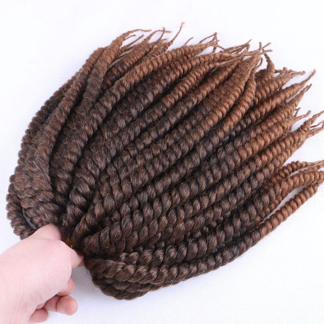 Luxury For Braiding 12" 12strands/pack 4packs/lot  Ombre Brown Crochet Braids Mambo Twist Synthetic Hair Extensions