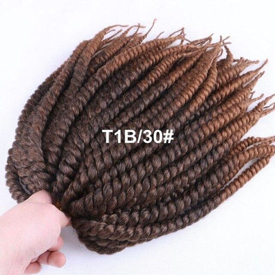 Luxury For Braiding 12" 12strands/pack 4packs/lot  Ombre Brown Crochet Braids Mambo Twist Synthetic Hair Extensions