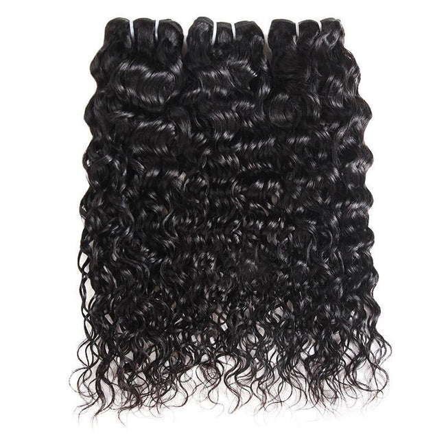 3 Bundles Water Wave Hair With 1 Free Lace Closure - The Best Human Hair Weave and Human Hair Wigs