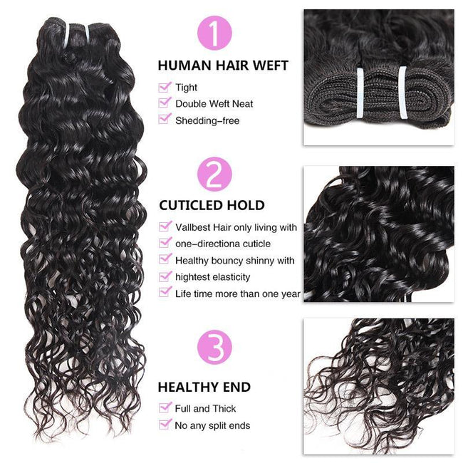 Silk Road Hair 4 Bundles Pack - Water Wave - The Best Human Hair Weave and Human Hair Wigs